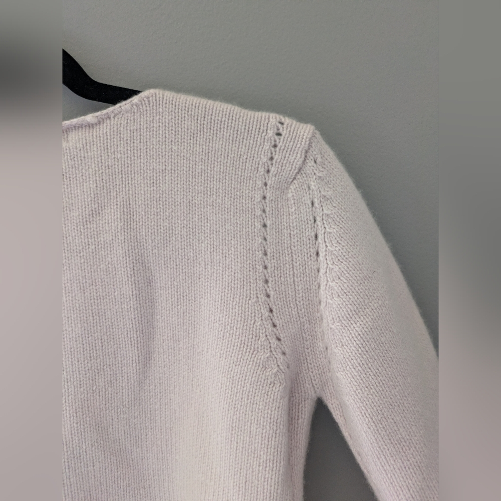 Beth Bowley V-Neck Lavender Cashmere Knit Sweater M - Picture 6 of 9